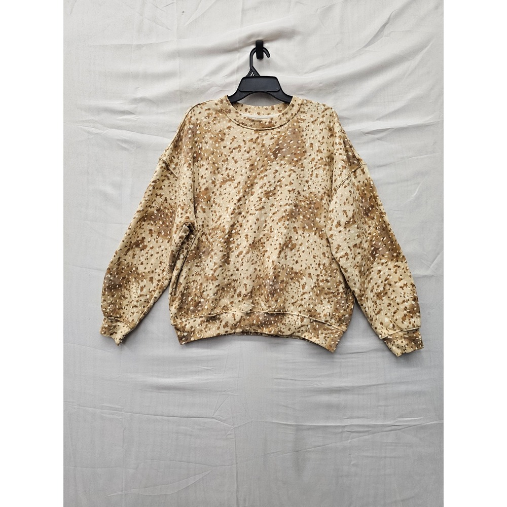 33 Degrees Womens Pullover Sweatshirt Brown Cotton Blend Casual Size Medium